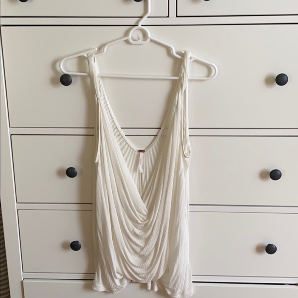 Low neck white free people tank - never worn